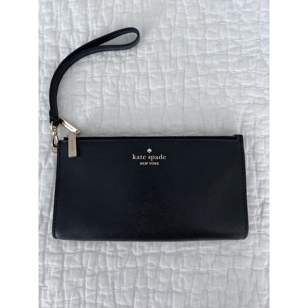 NWT KATE SPADE Black Leather Wristlet Wallet